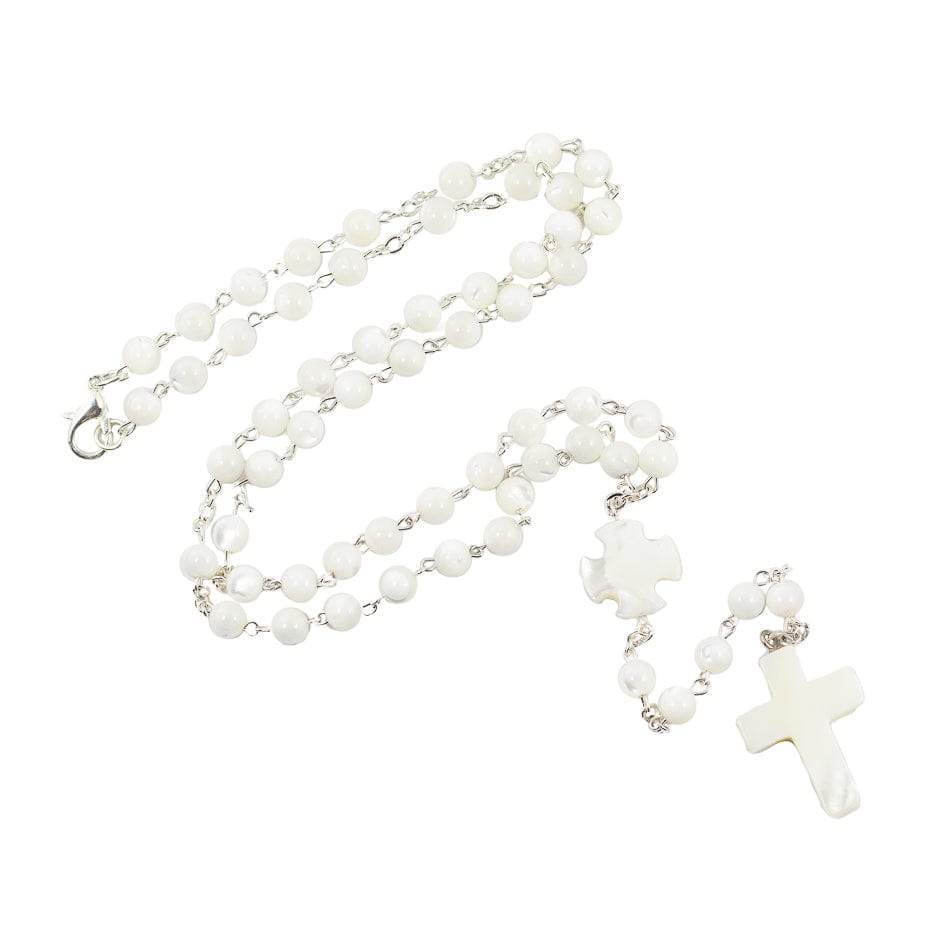 Mother of Pearl Rosary  Round Beads