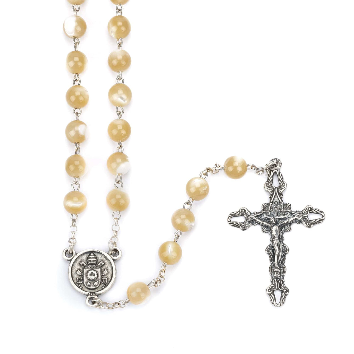 Mother of Pearl Sterling Silver Rosary