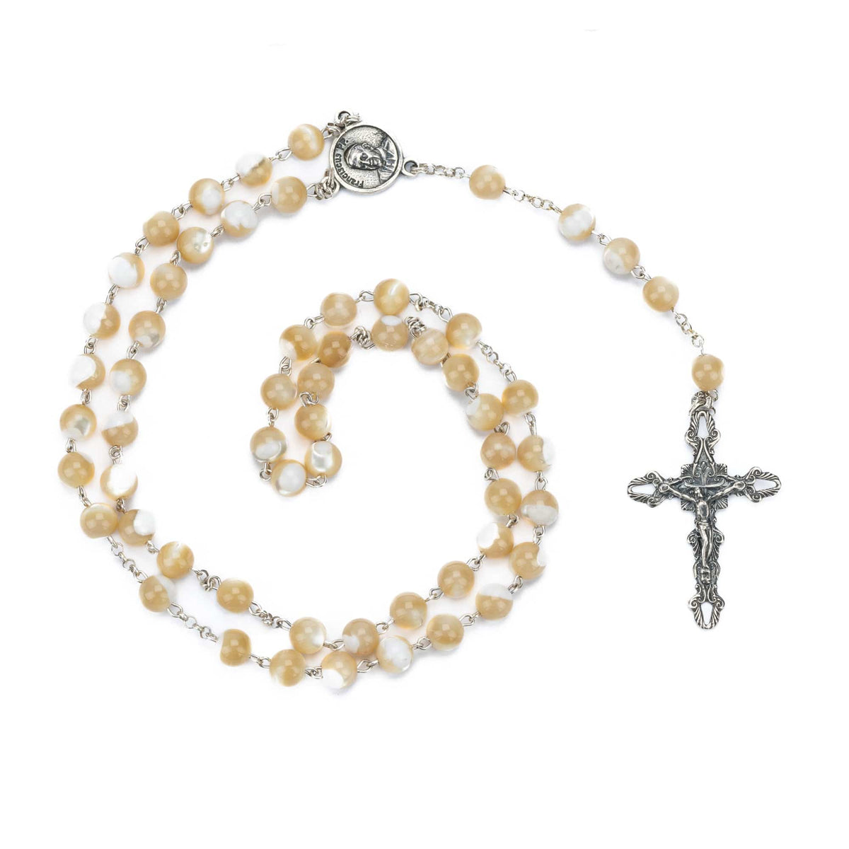 Mother of Pearl Sterling Silver Rosary