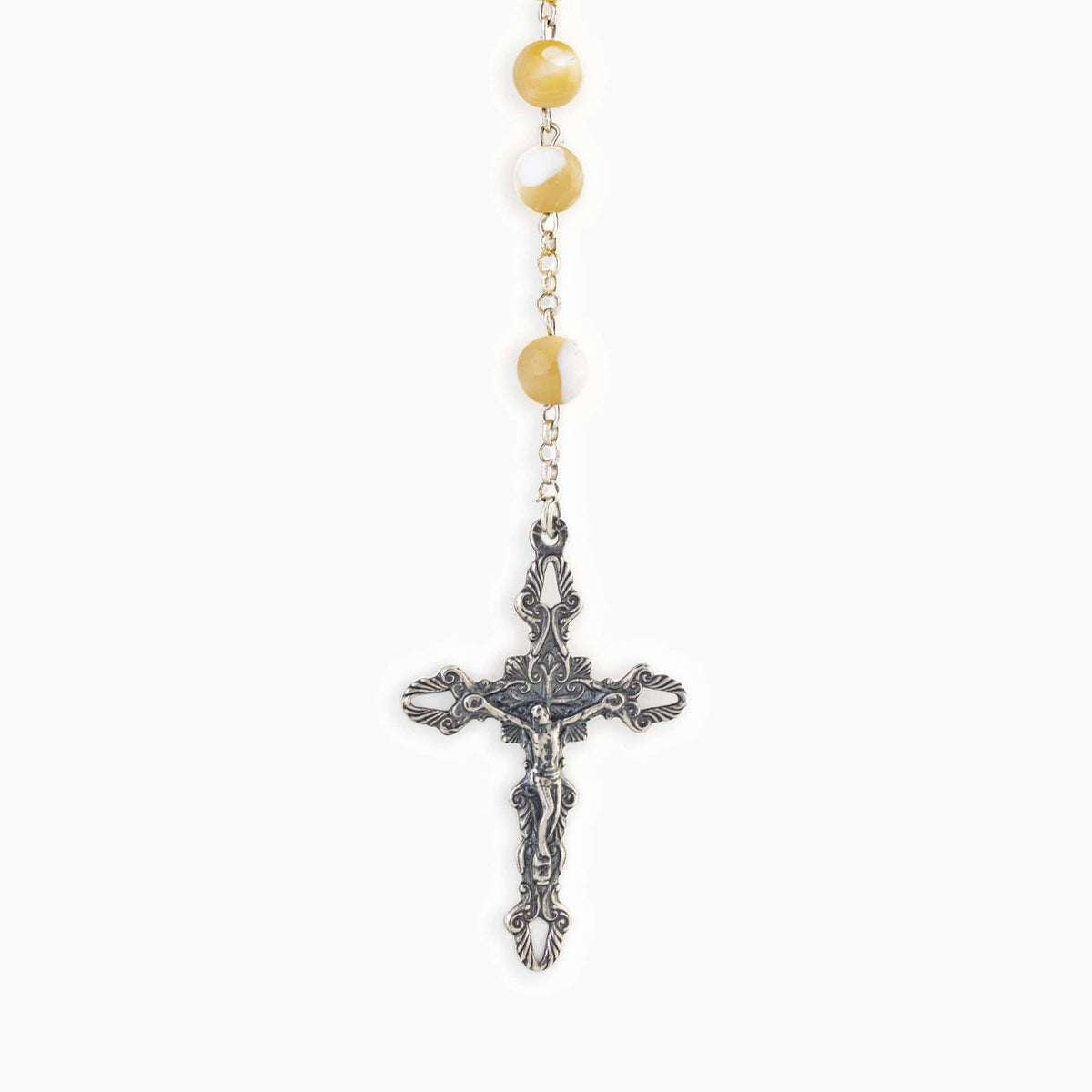 Mother of Pearl Sterling Silver Rosary