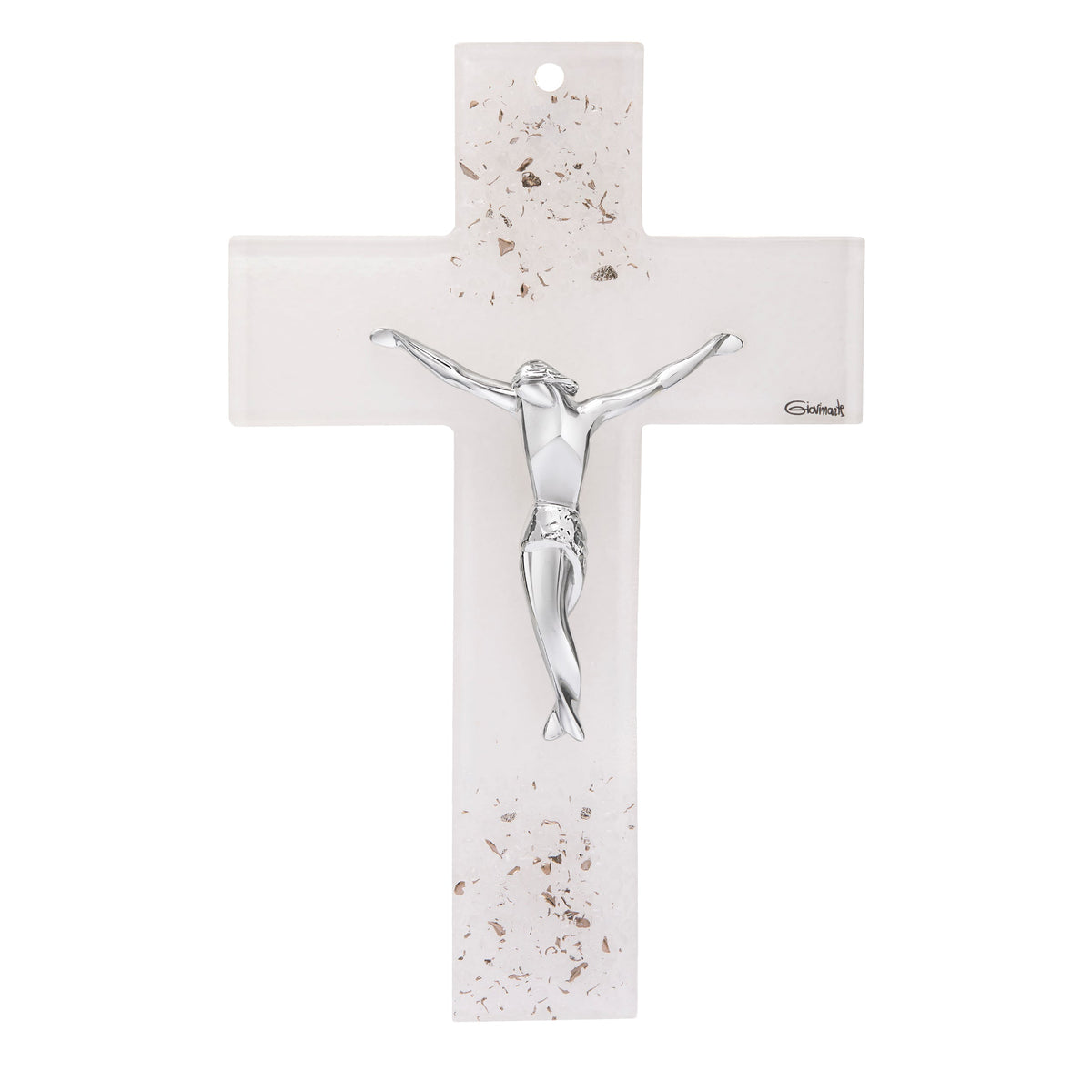 Murano Glass Crucifix with 3D Details Modern Style