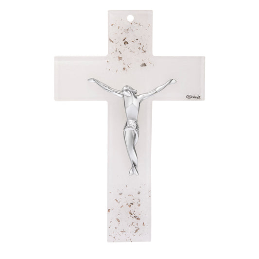 Murano Glass Crucifix with 3D Details Modern Style