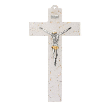 Murano Glass Crucifix with Golden Details