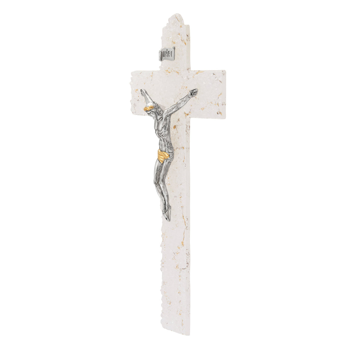 Murano Glass Crucifix with Golden Details