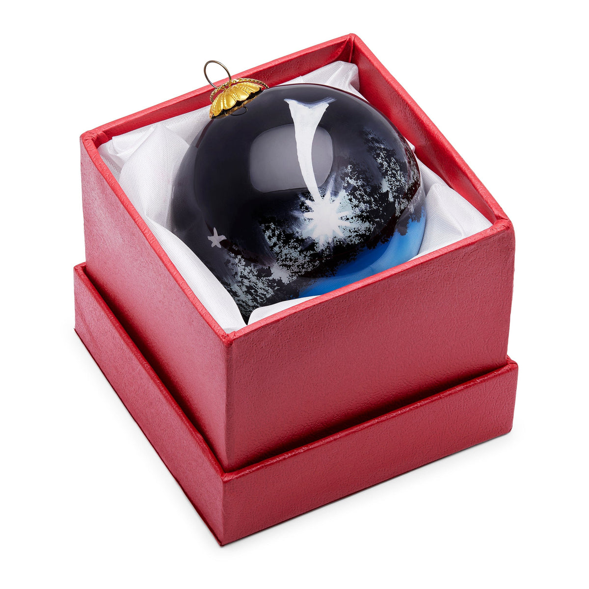 Glass Christmas Ball Representing Nativity Scene