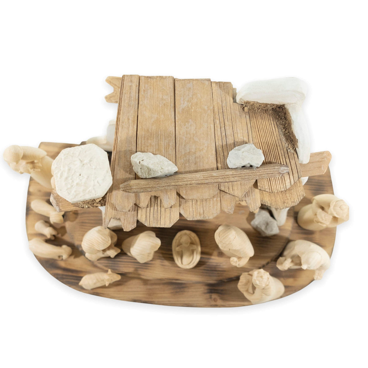 Nativity Set 15pcs Natural Wood