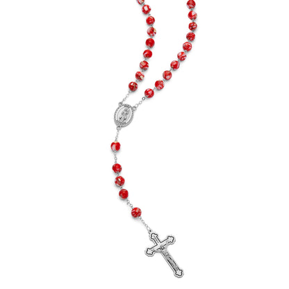 Pope Francis Rosary with Red Shell Beads