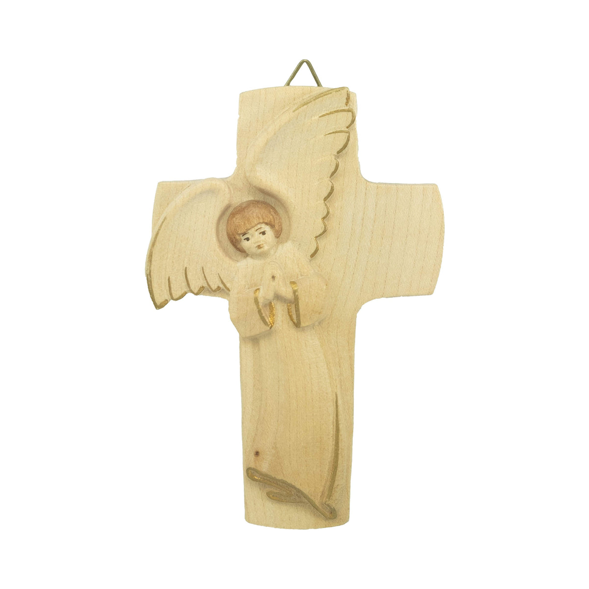 Natural Wood Cross With Angel