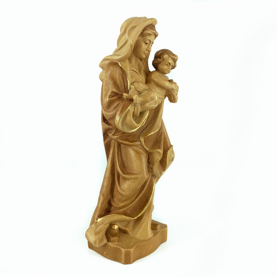Natural Wood Statue of Virgin of the Grapes
