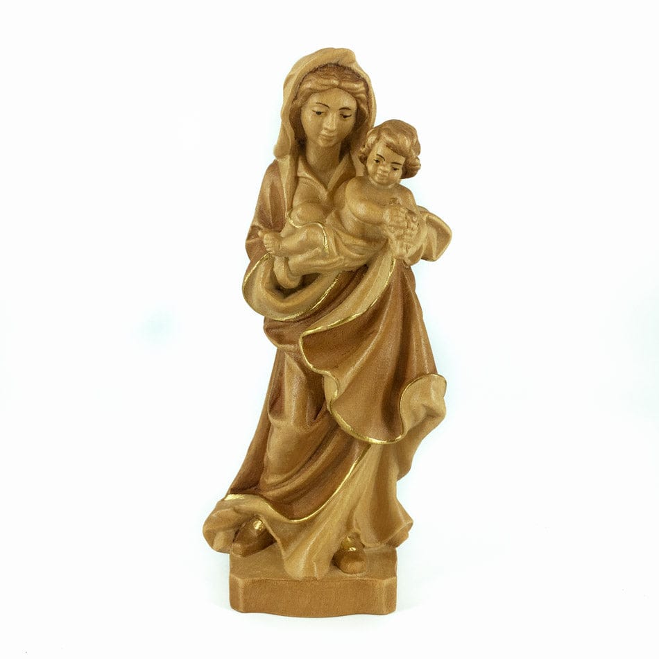 Natural Wood Statue of Virgin of the Grapes