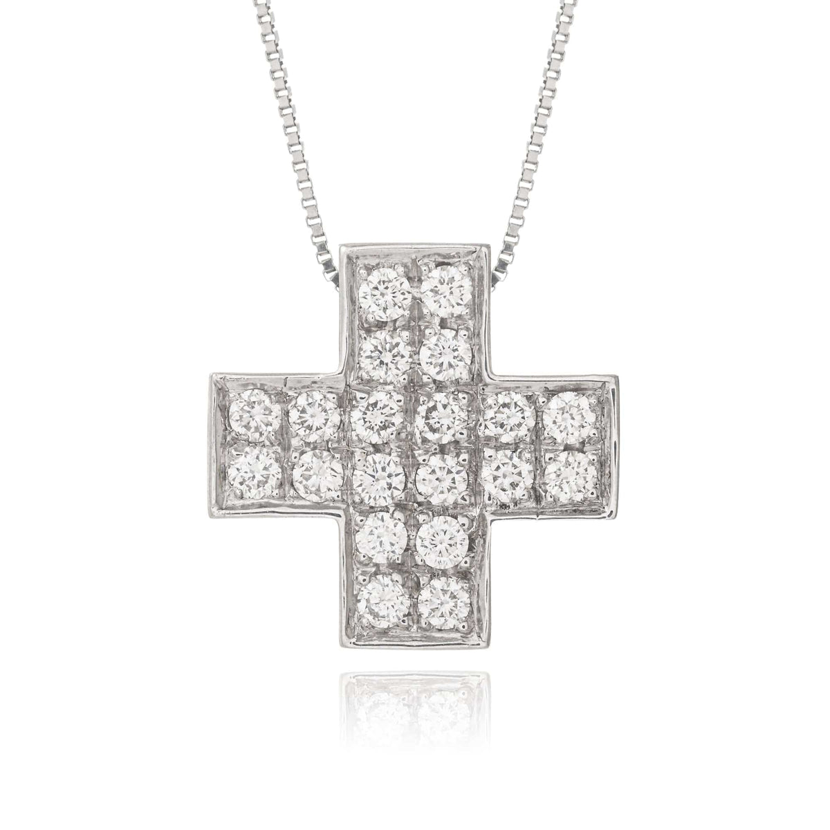 Necklace with White Gold Cross and Diamonds