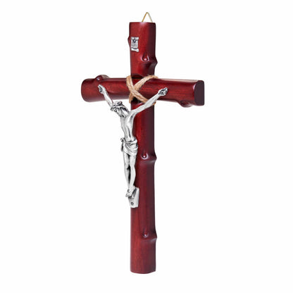 Olive Wood Mahogany Painted Crucifix