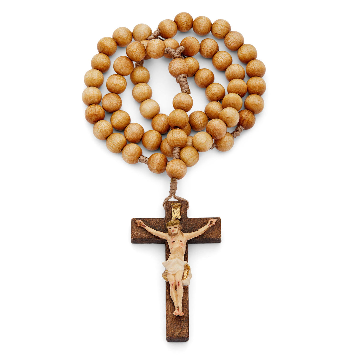 Olive Wood Rosary in Rope
