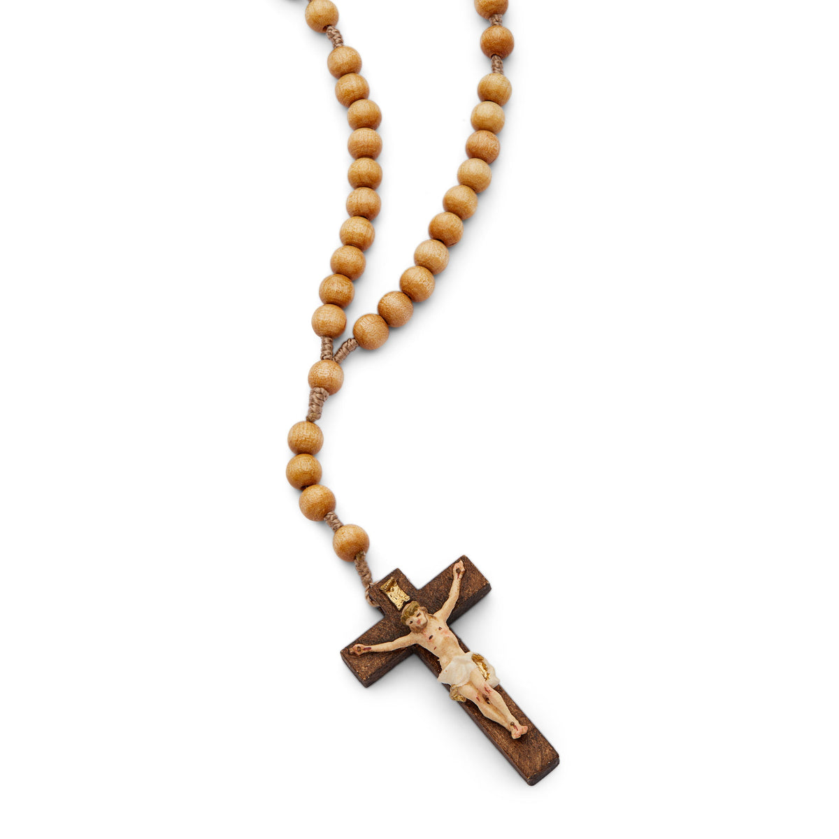 Olive Wood Rosary in Rope