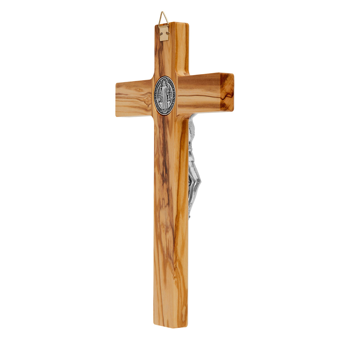Olive Wood St. Benedict Crucifix with Outlines