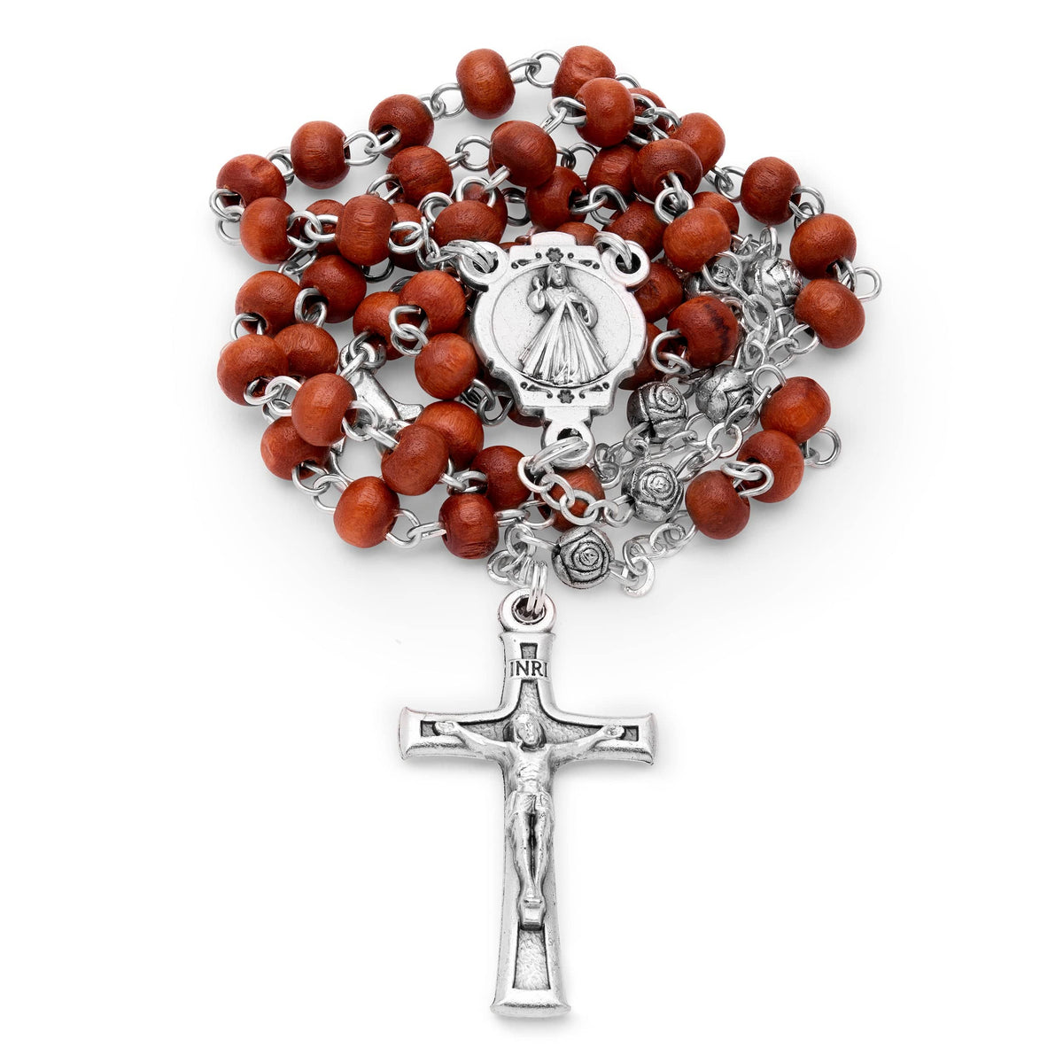 Olive Wood Our Lady of Guadalupe Rosary Case With Wood Rosary