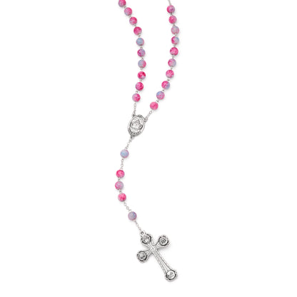 Our Lady of Good Health Rosary with Variegated Pink Beads and the Four Roman Basilicas