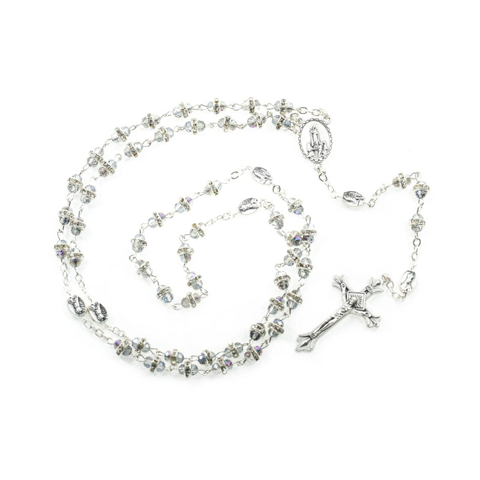 Our Lady of Fatima Crystal Rosary with Rondeles