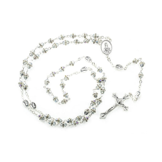 Our Lady of Fatima Crystal Rosary with Rondeles