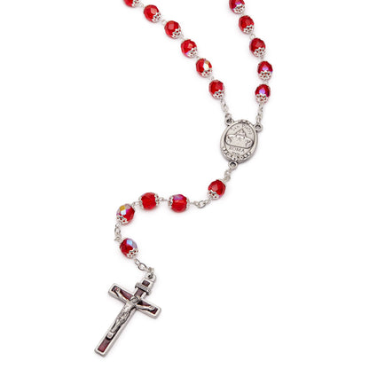 Our Lady of Good Health Traditional Rosary in Faceted Crystal Beads