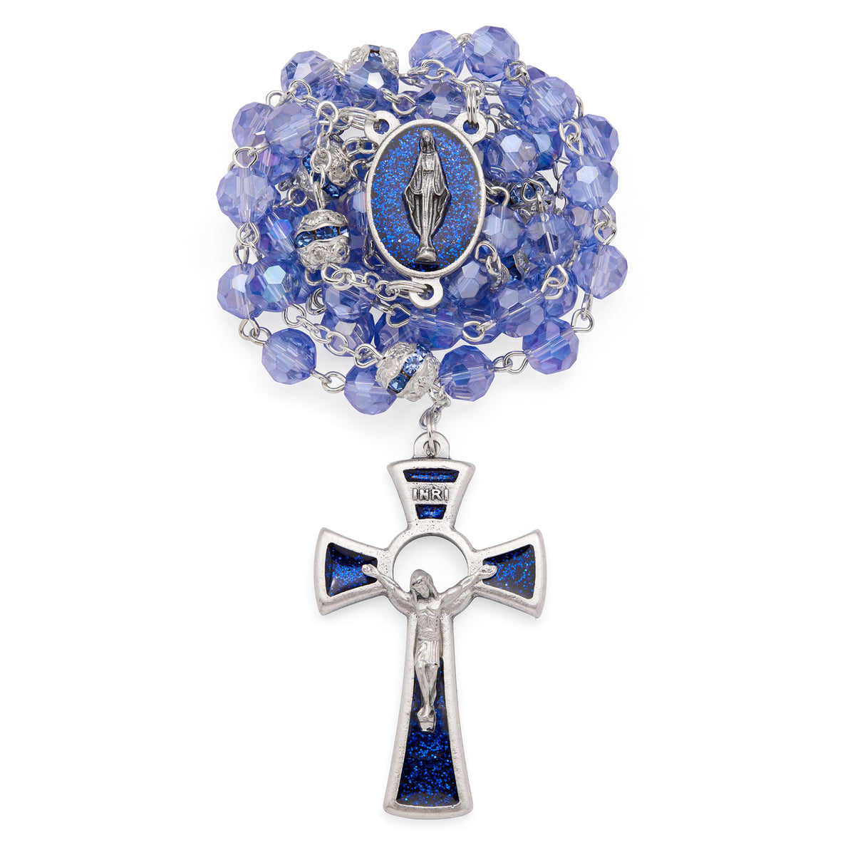 Our Lady of Grace Faceted Crystal Rosary