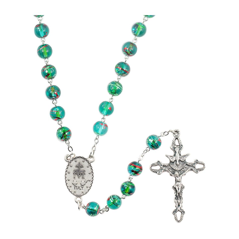 Our Lady of Graces Rosary Green Bohemian Crystal
