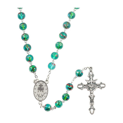 Our Lady of Graces Rosary Green Bohemian Crystal