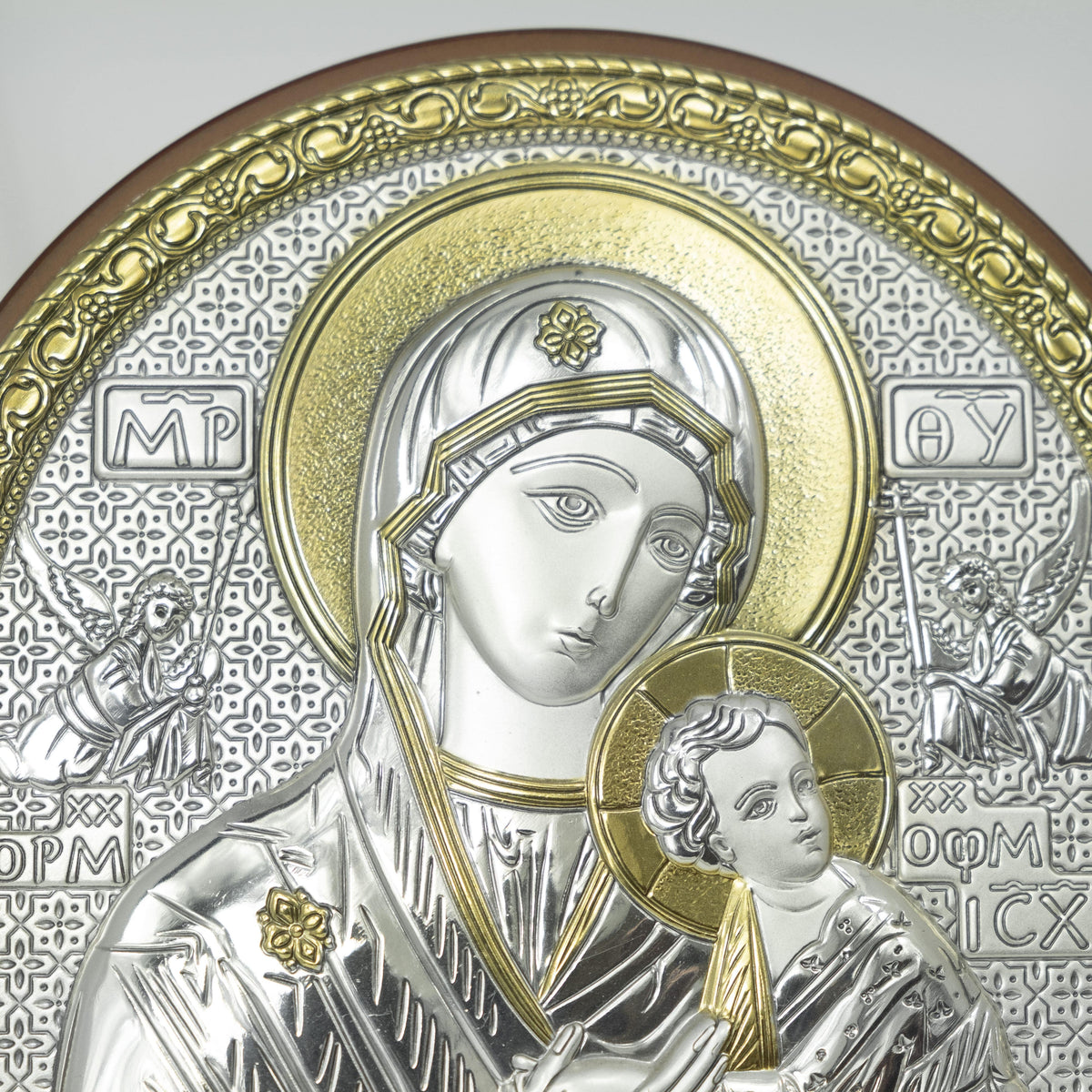 Our Lady of Perpetual Help Bilaminated Sterling Silver and Golden Details