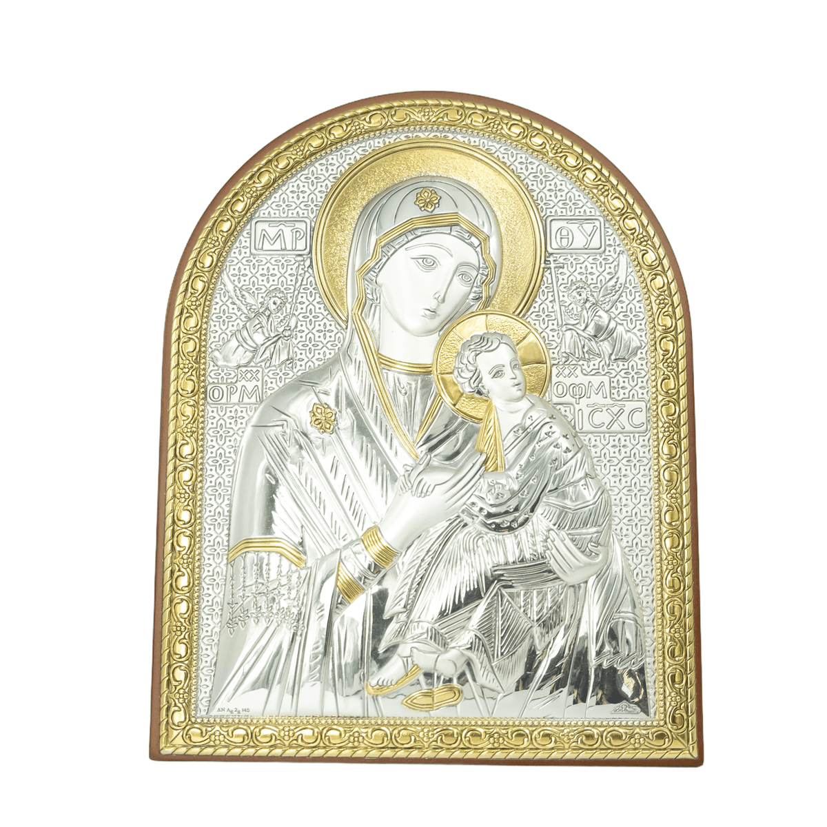 Our Lady of Perpetual Help Bilaminated Sterling Silver and Golden Details