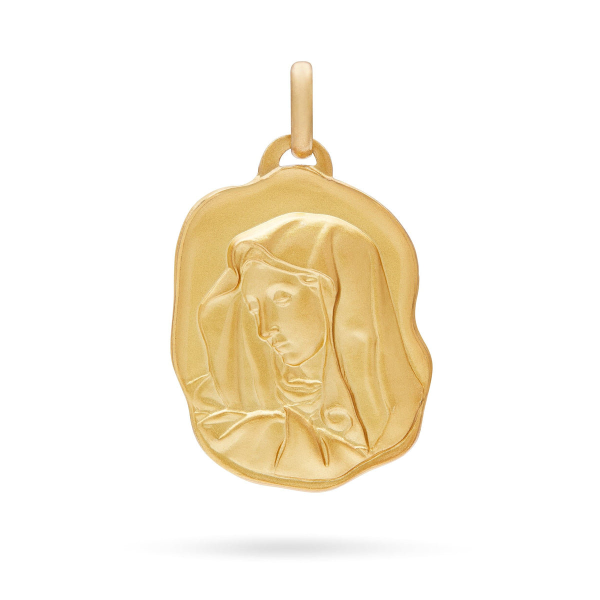 Yellow Gold Irregular Medal of Our Lady of Sorrows