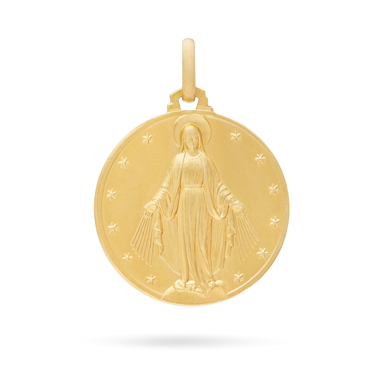 Round Yellow Gold Miraculous Medal