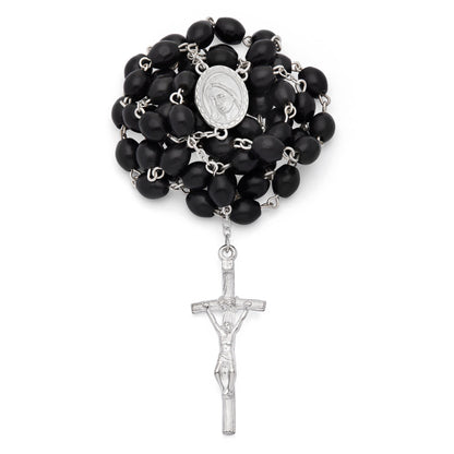 Our Lady of the Miraculous Medal White Rosary Case with Wood Rosary