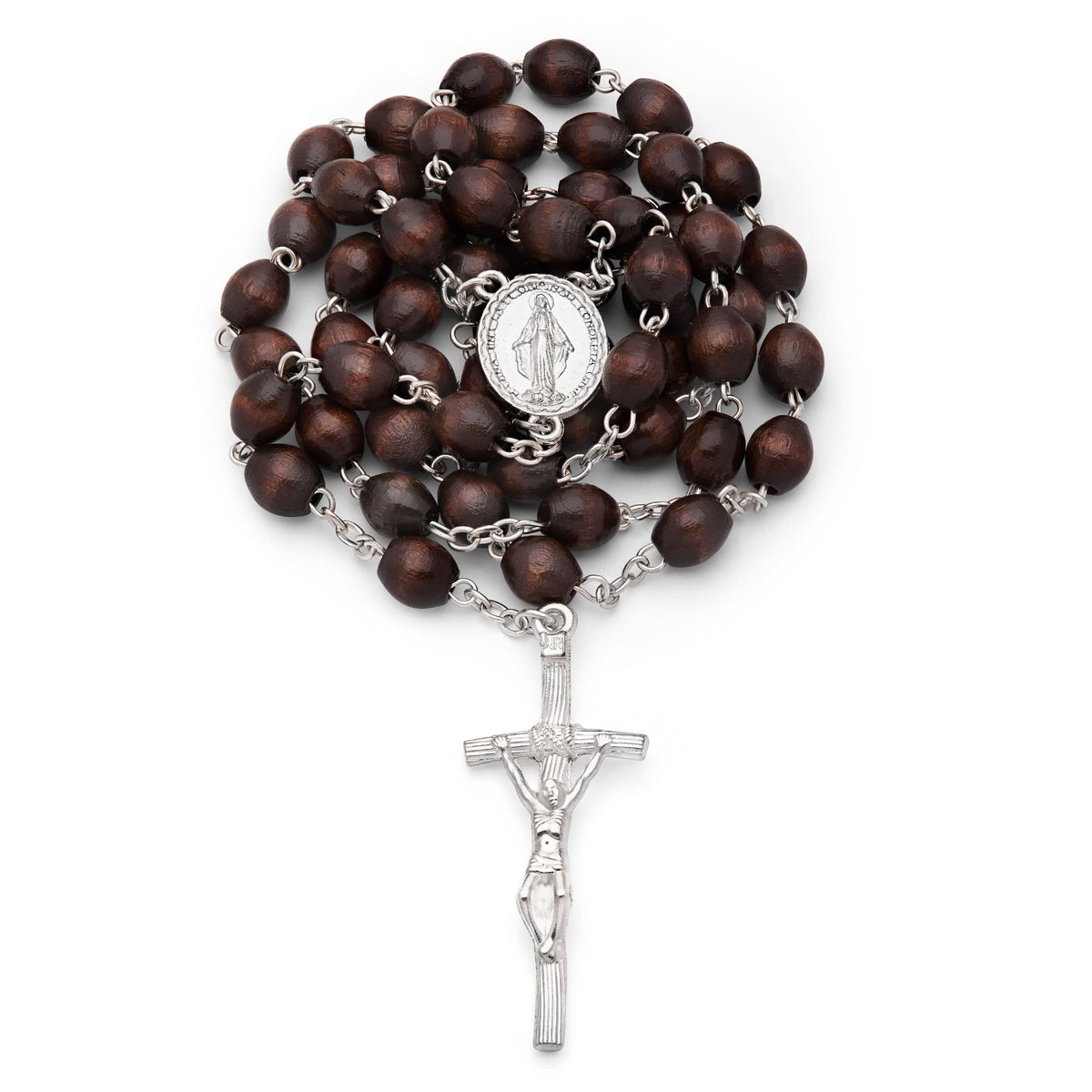 Our Lady of Perpetual Help White Rosary Case with Wood Rosary