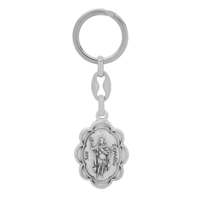 Oval Metal Keychain of Saint Expeditus
