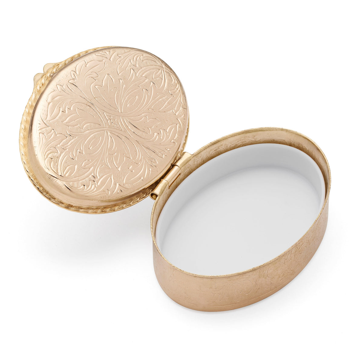 Oval Pill Box in Gold-tone Metal of Pope Leo XIV