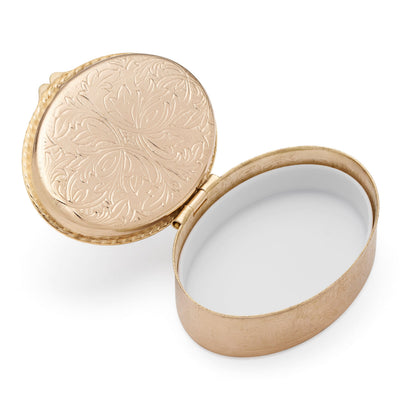 Oval Pill Box in Gold-tone Metal of Pope Leo XIV
