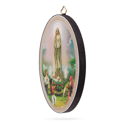 Oval Wooden Icon of Our Lady of Fátima