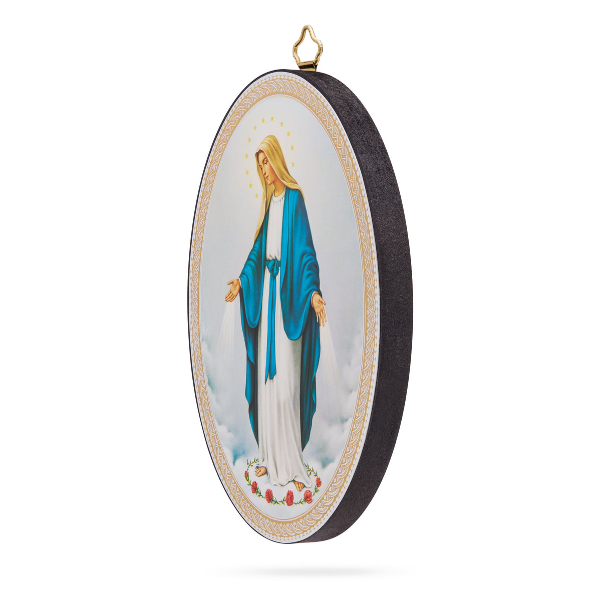 Oval Wooden Icon of Our Lady of the Miraculous Medal