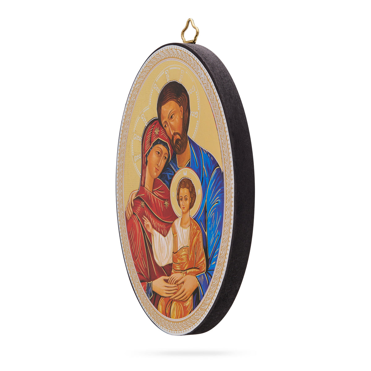 Oval Wooden Icon of the Holy Family