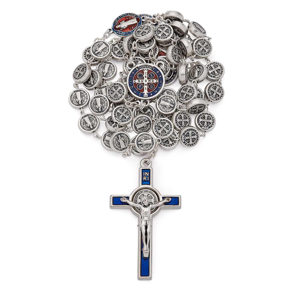 Pewter Saint Benedict Rosary Beads