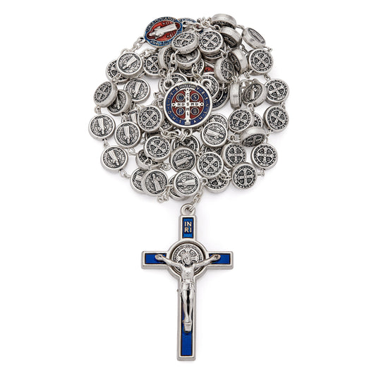 Pewter Saint Benedict Rosary Beads