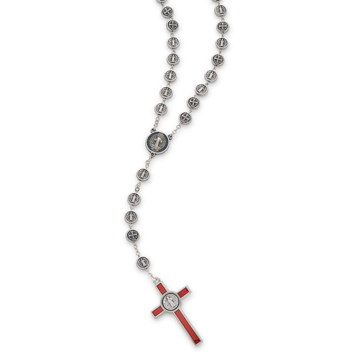 Pewter Saint Benedict Rosary Beads