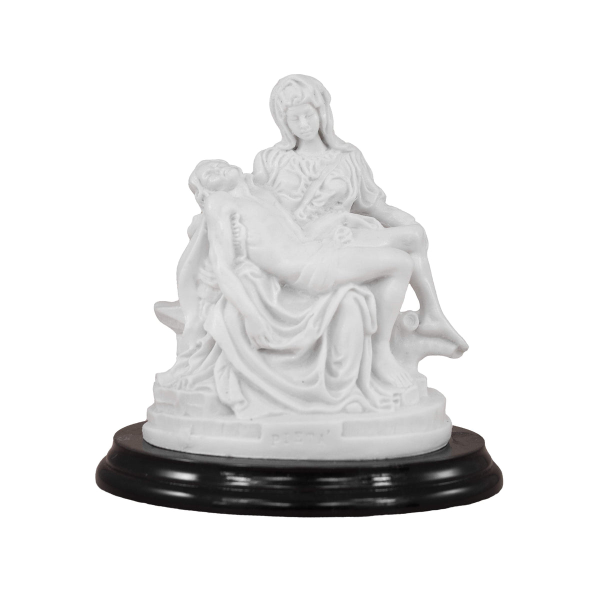 Pietà by Michelangelo Marble Powder Wooden Base