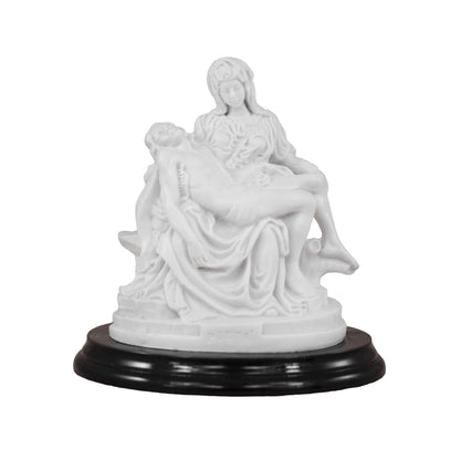 Pietà by Michelangelo Marble Powder Wooden Base
