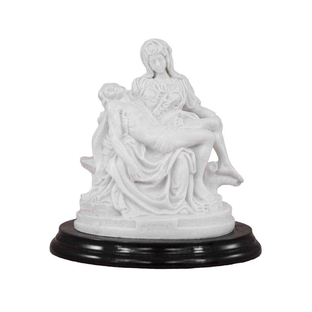 Pietà by Michelangelo Marble Powder Wooden Base