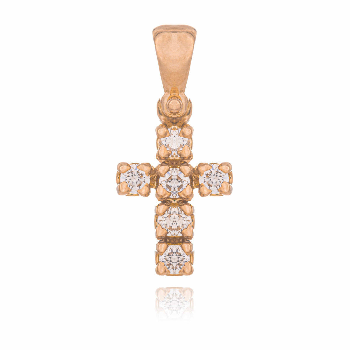 Pink Gold Cross with Diamonds
