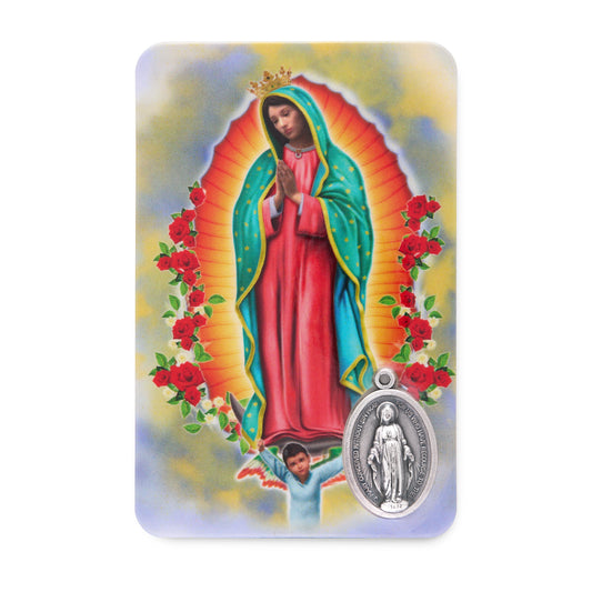 Plasticized Holy Card of Our Lady of Guadalupe