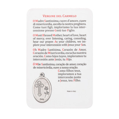 Plasticized Holy Card of Our Lady of Mount Carmel