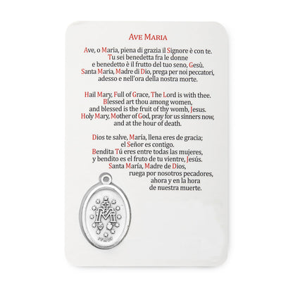 Plasticized Holy Card of Our Lady of the Miraculous Medal