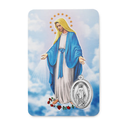 Plasticized Holy Card of Our Lady of the Miraculous Medal